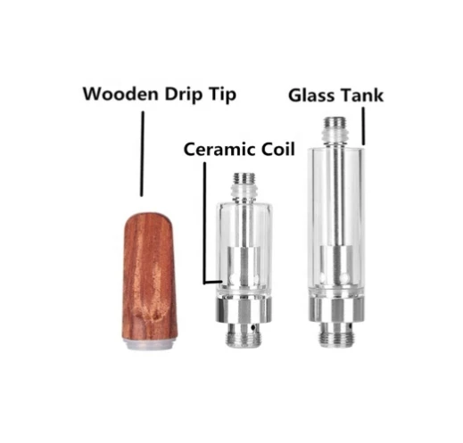 Tip diferu pren Cetris CBD Ail -lenwi Arian, 510 o atomizer Prawf Gollyngiad Edau Sgriw gyda coil cerameg 1.2OHM ar gyfer mod blwch batri a beiro vape olew cbd/olew trwchus (tafladwy, 1.0ml, dim nicotin)
